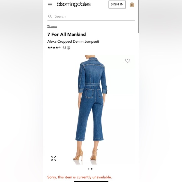 7 FOR ALL MANKIND ALEXA DENIM JUMPSUIT - Picture 2 of 10